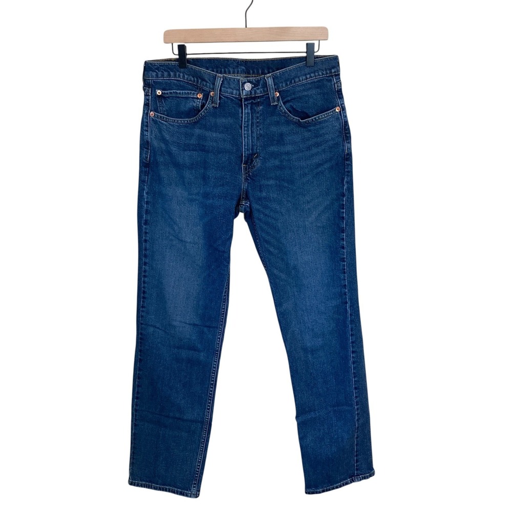 LEVI Jeans 514 Men 34x32 (Fits 34x30.5) Stretch Straight Fit Blue Western Cowboy